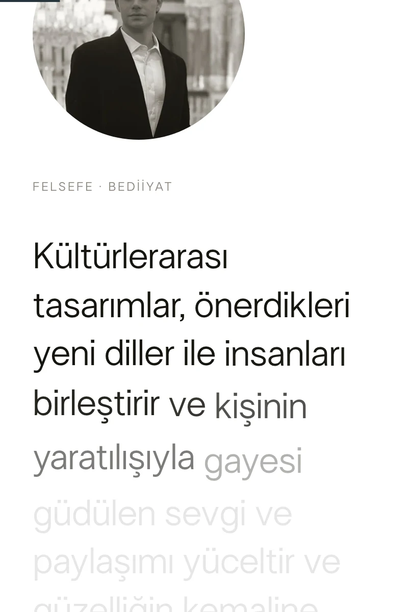 The same passage in Turkish: “Kültürlerarası tasarımlar…”