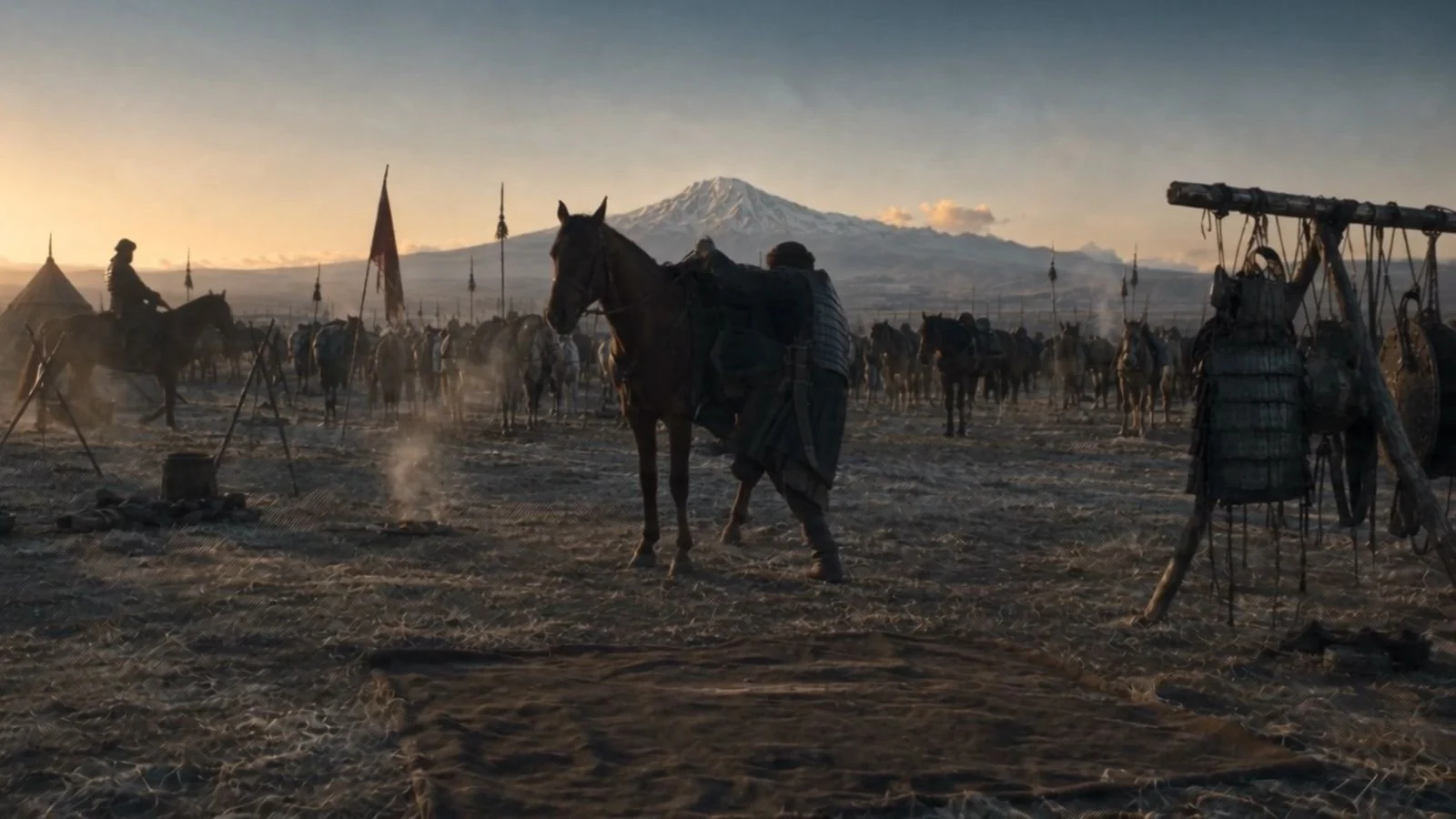 The horse camp at first light.