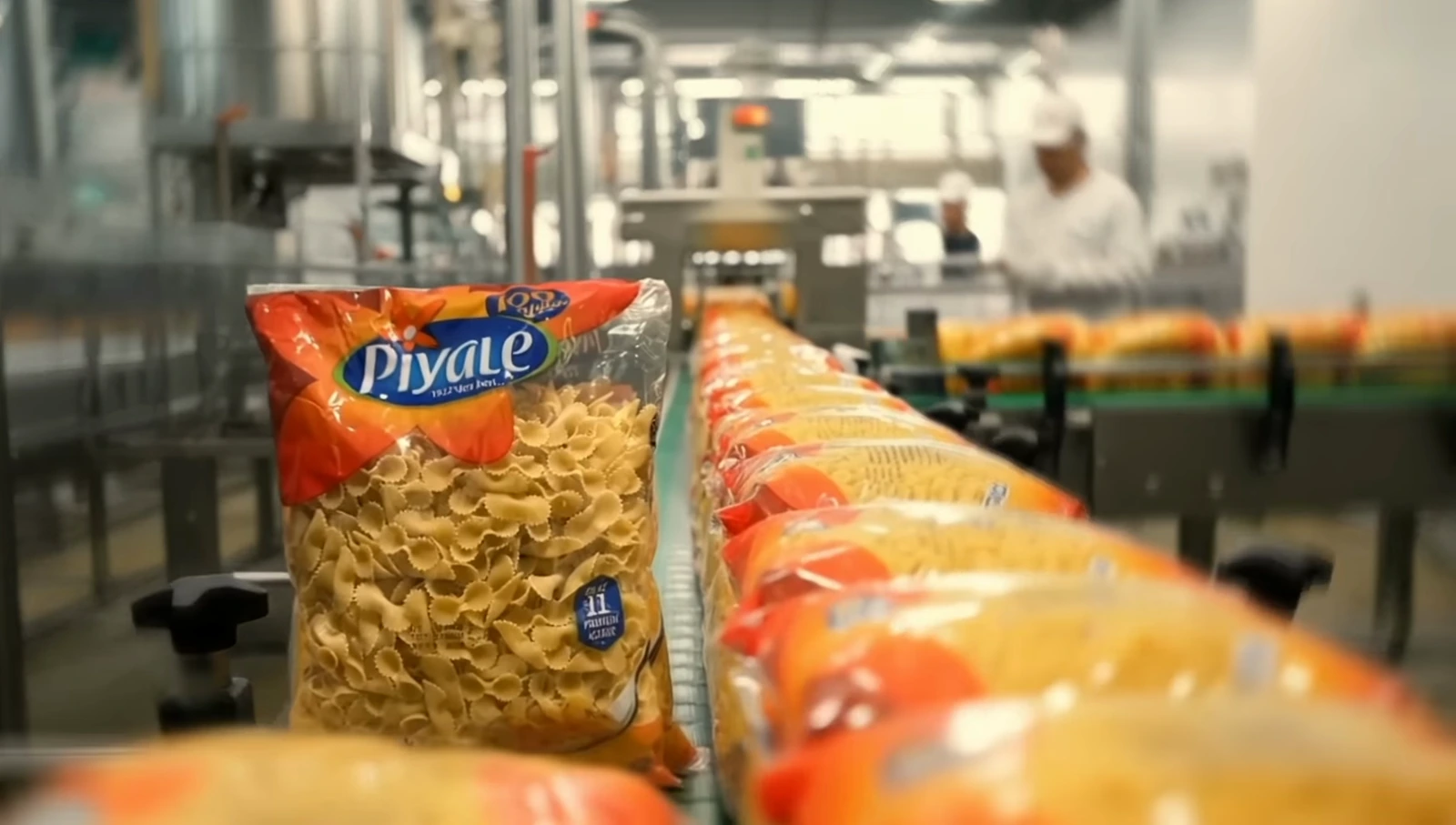 Piyale pasta on the production line.