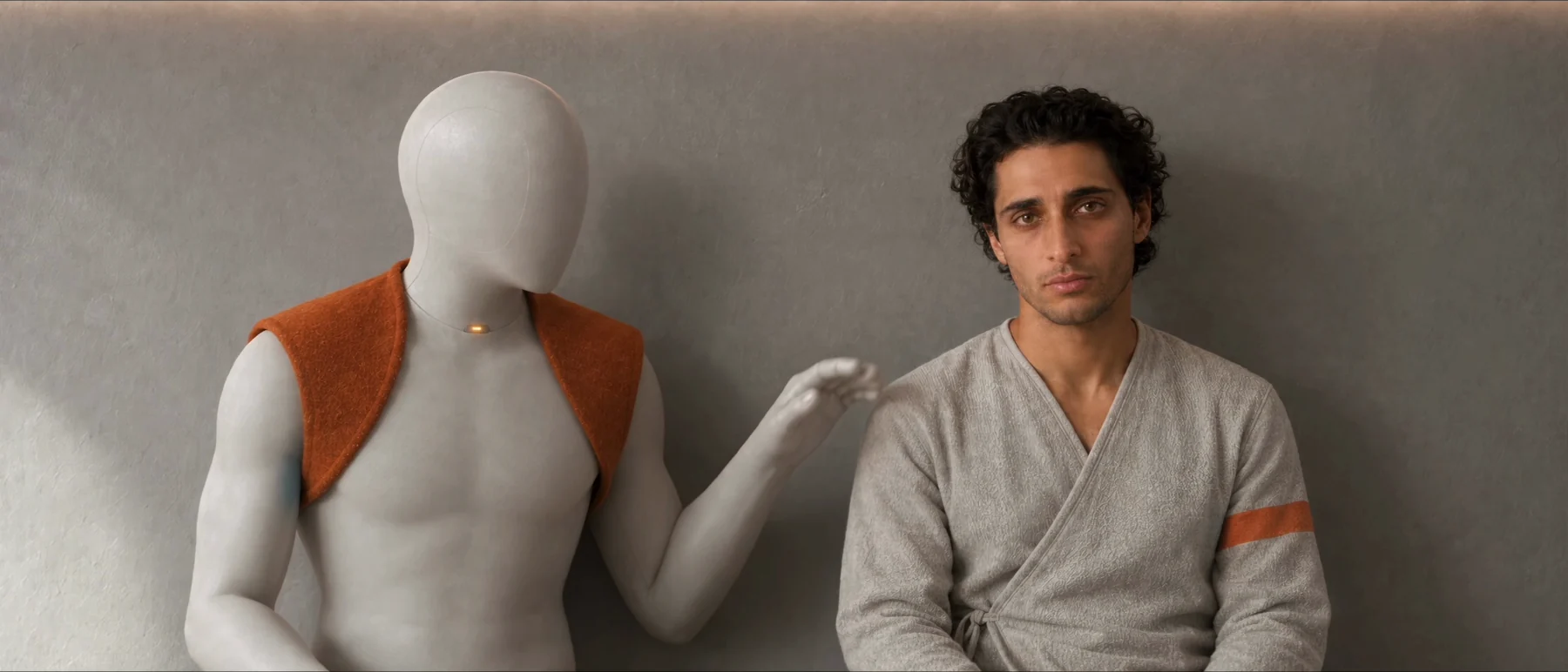 The companion reaches towards the human figure.